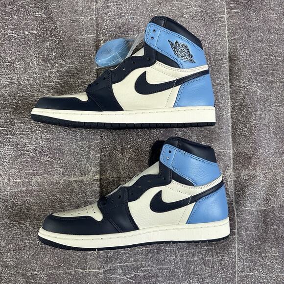 DS 2019 Men\'s Nike Air Jordan 1 Retro High Obsidian Blue Sail Sz 9.5 (555088-140 main image 5